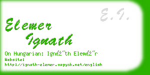 elemer ignath business card